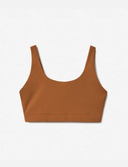 Casual Sleeveless Striped Women Brown Top